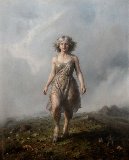 Faun with inpainted face