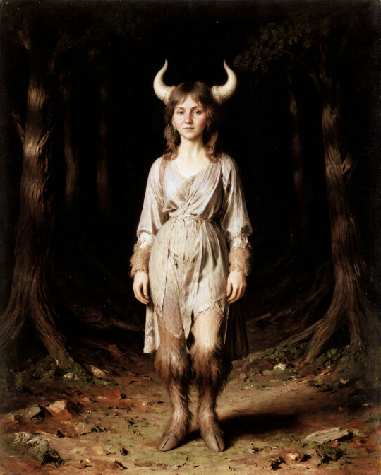 Faun with inpainted face