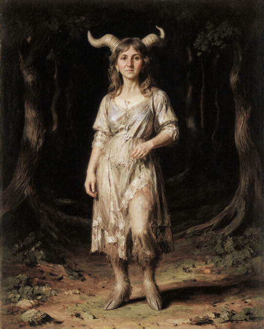 Faun with inpainted face