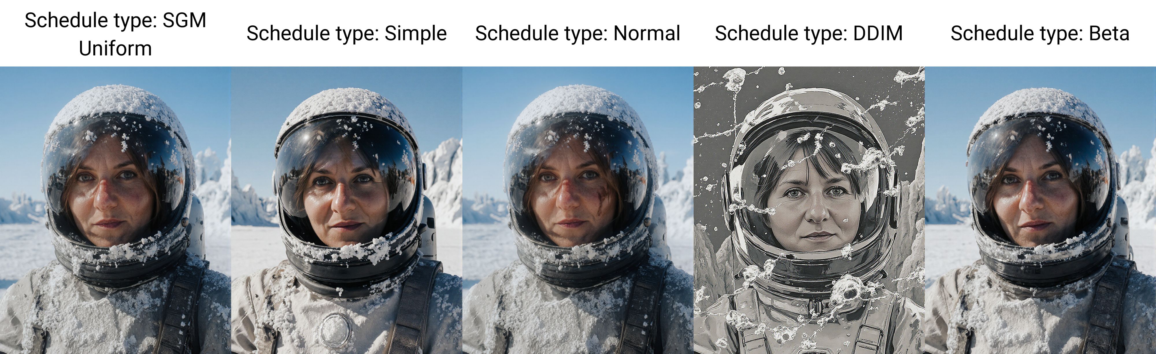 XYZ grid of AI generated images without Wandering Earth LORA