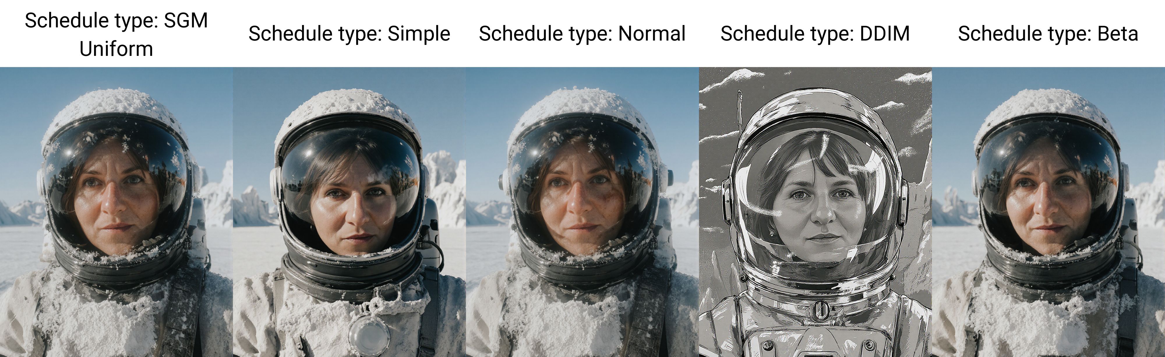 XYZ grid of AI generated images with Wandering Earth LORA at 1.4 strength